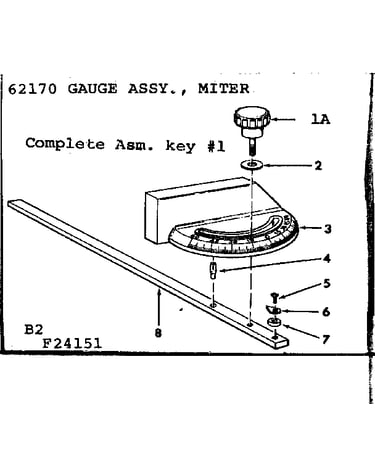 2 in motorized table saw/gauge assy., miter