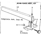 Craftsman 113241510 2 in motorized table saw/fence assy., rip diagram