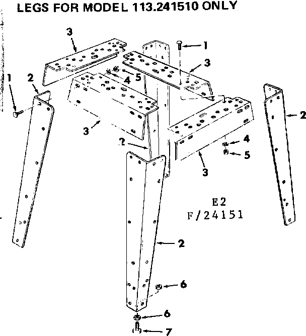 2 INCH MOTORIZED TABLE SAW/LEGS FOR MODEL 113.241510 ONLY