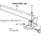 Craftsman 22237 fence assembly, rip diagram