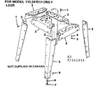 Craftsman 11324152 legs diagram