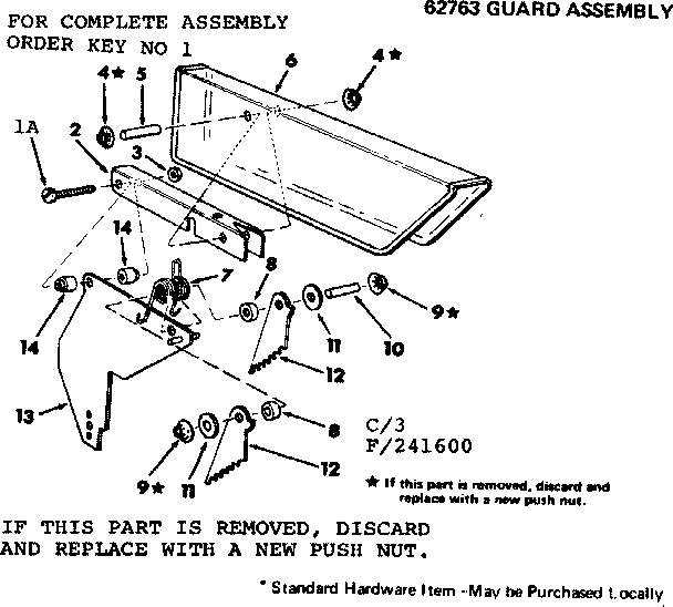 2 inch motorized table saw/62763 guard assembly