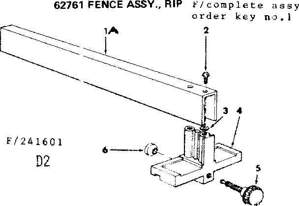 62761 fence assy rip