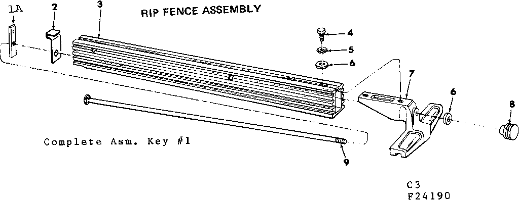 Rip fence assembly