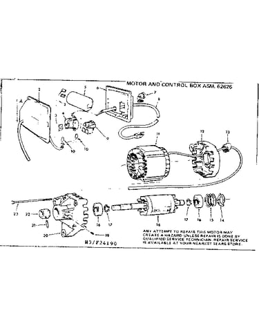 Motor & control box assm