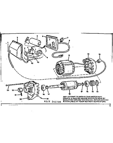 Motor and control box asm