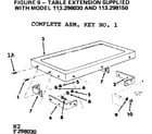 Craftsman 113298030 table extension diagram