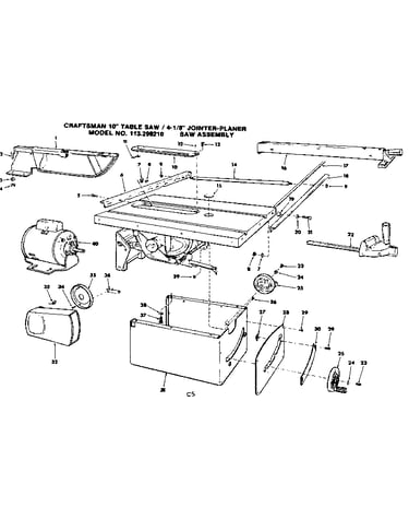 4-1/8 in. jointer-planer/saw assembly