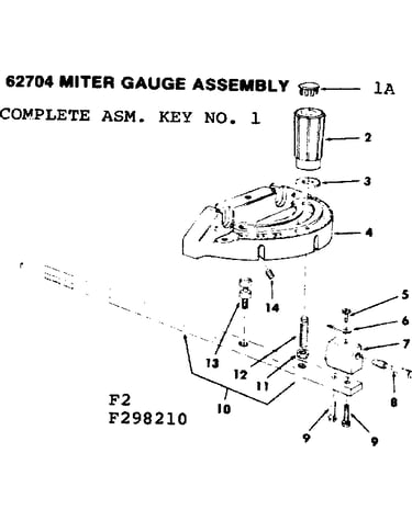 4-1/8 in. jointer-planer/62704 miter gauge assembly