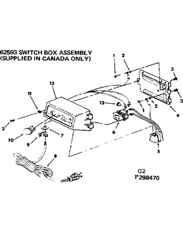 Switch box assembly supplied in canada only
