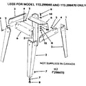 Craftsman 113299040 legs diagram