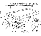Craftsman 113299040 table extension diagram