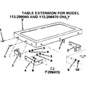 Craftsman 113299040 table extension diagram