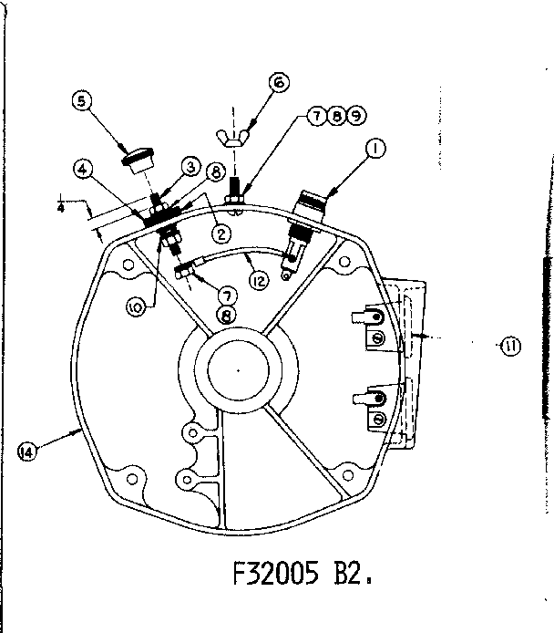 REAR BEARING CARRIER ASM W/BATTERY CHARGING TERMINALS
