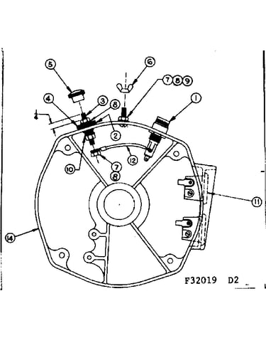 Rear bearing carrier assem w/battery charging terminals
