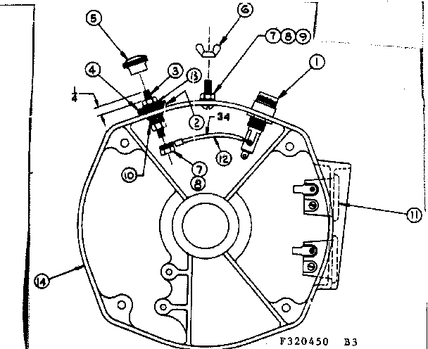 REAR BEARING CARRIER ASM W/BATTERY CHARGING TERMINALS
