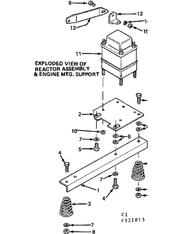 Reactor assembly and engine mtg. support