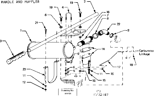 Handle and muffler