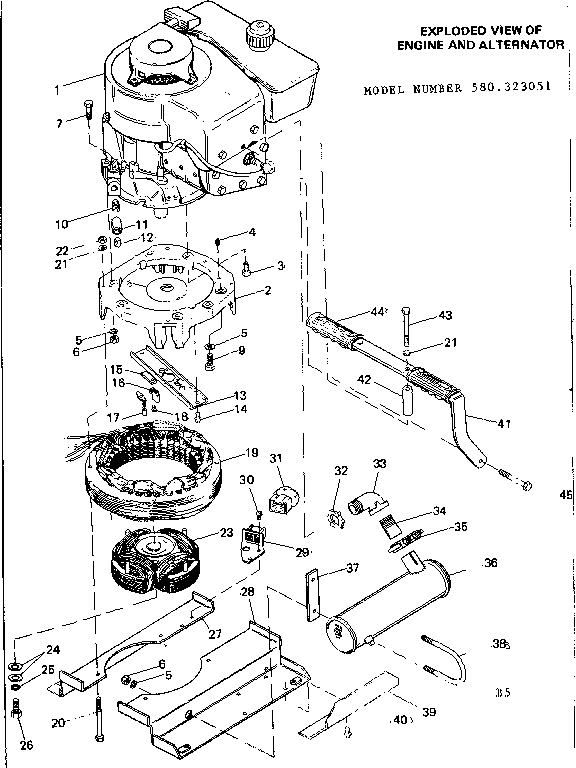 Engine and alternator
