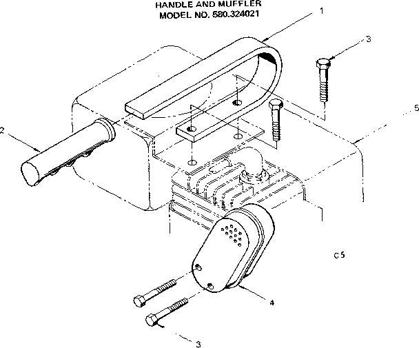 Handle and muffler