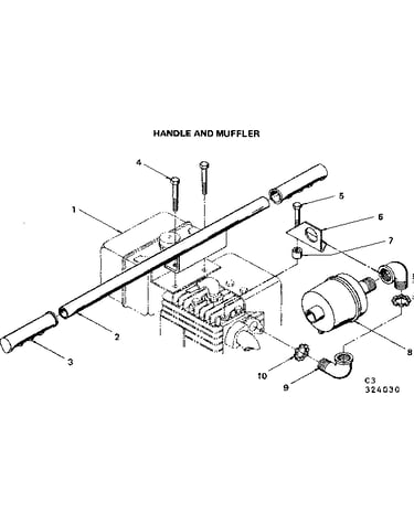 Handle and muffler