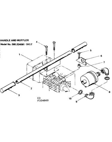 Handle and muffler