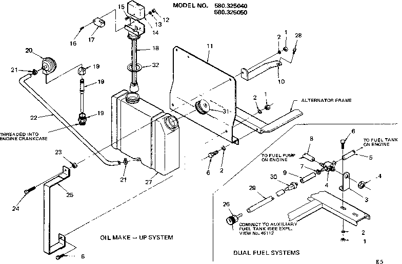 Oil make-up and dual fuel systems