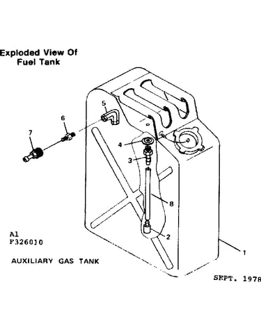 Exploded view of fuel tank