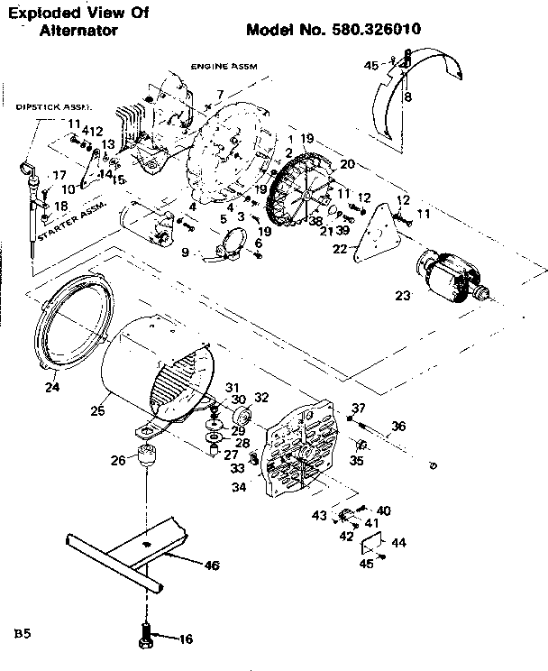 EXPLODED VIEW OF ALTERNATOR