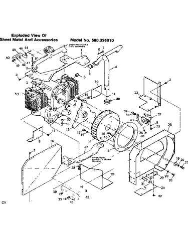 Exploded view of sheet metal & accessories