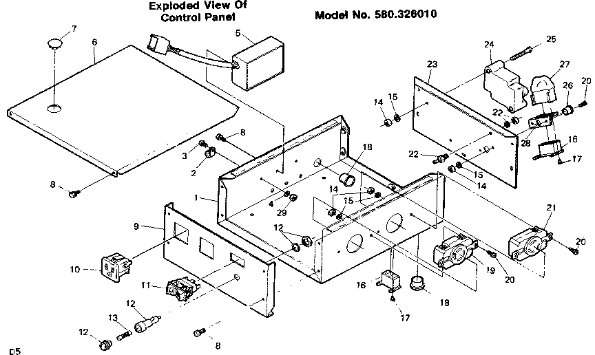 EXPLODED VIEW OF CONTROL PANEL