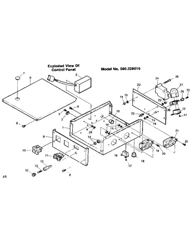 Exploded view of control panel
