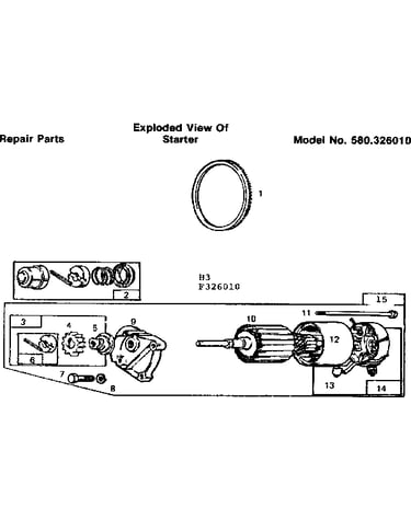 Exploded view of starter