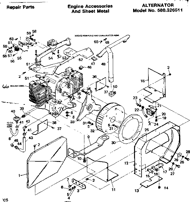 Engine accessories and sheet metal
