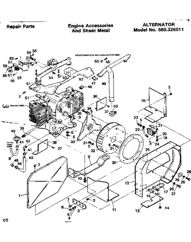 Engine accessories and sheet metal