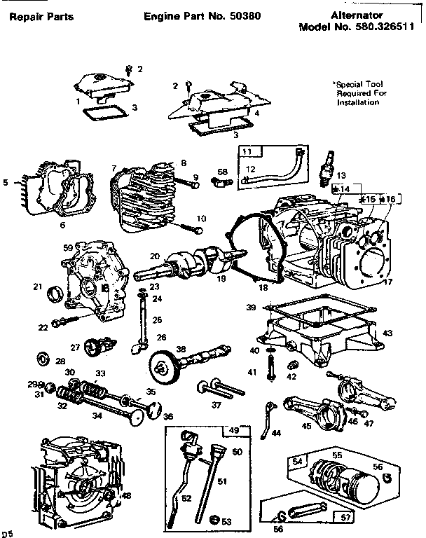 Engine part no. 50380