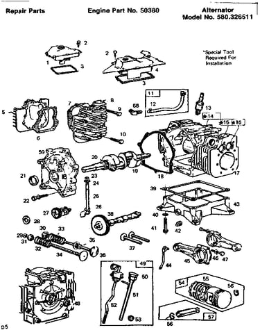 Engine part no. 50380