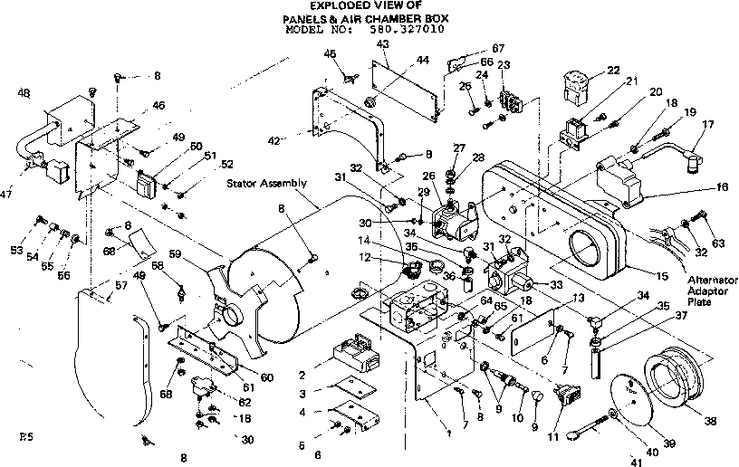 Exploded view of panels & air chamber box