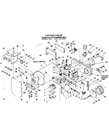 Exploded view of panels & air chamber box