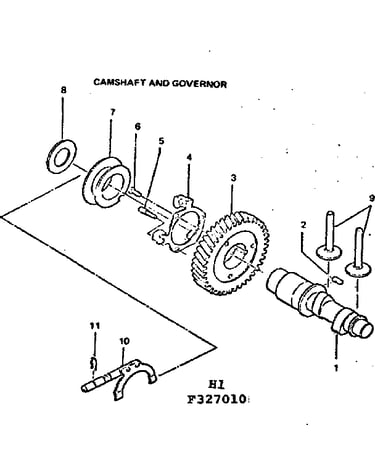 Camshaft and governor