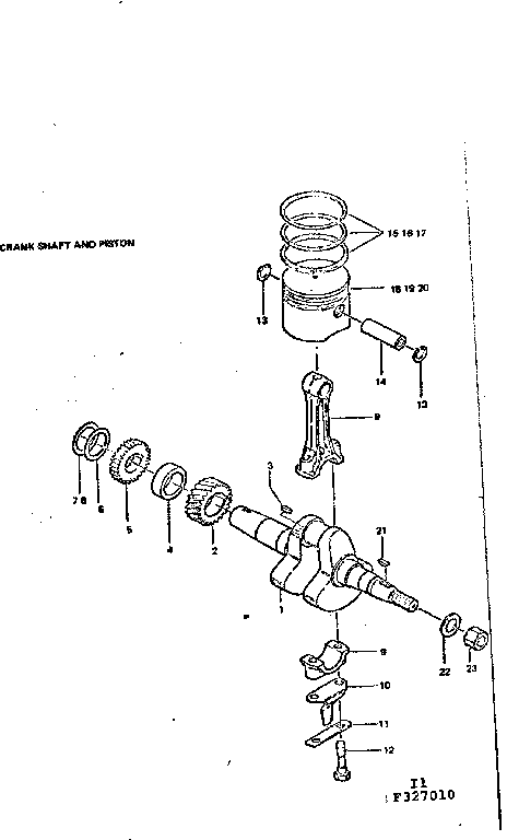 Crank shaft and piston
