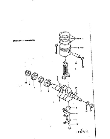 Crank shaft and piston
