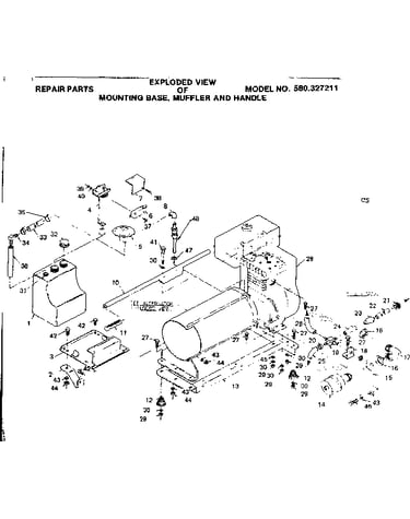 Mounting base muffler and handle