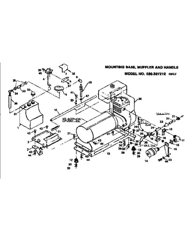 Mounting base, muffler and handle 327212