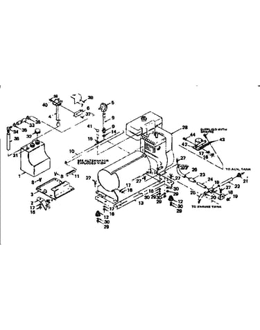 Mounting base, muffler and handle assembly