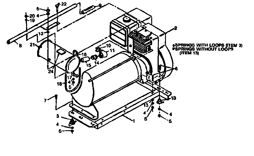 COMMERCIAL PORTABLE ALTERNATOR/ENGINE AND BASE