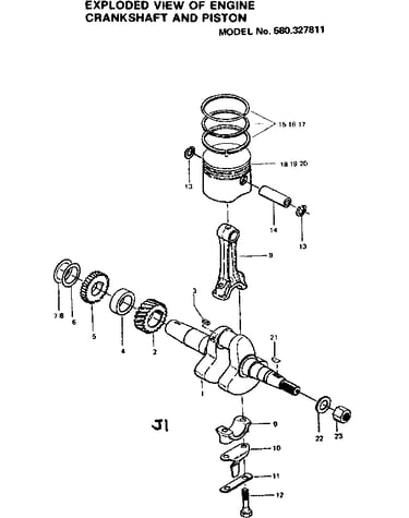 Crankshaft and piston assembly