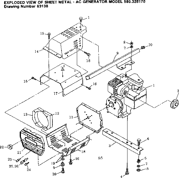 Complete engine and brackets