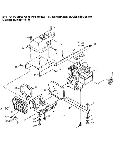 Complete engine and brackets