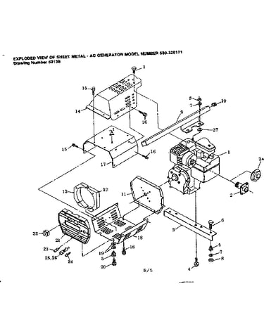Complete engine and brackets